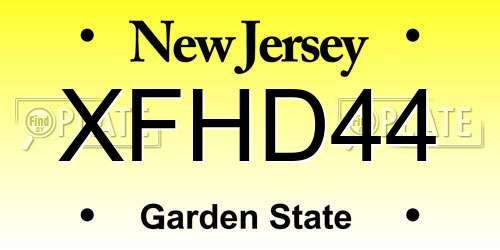 XFHD44 New Jersey License Plate