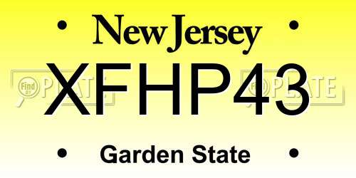 XFHP43 New Jersey License Plate