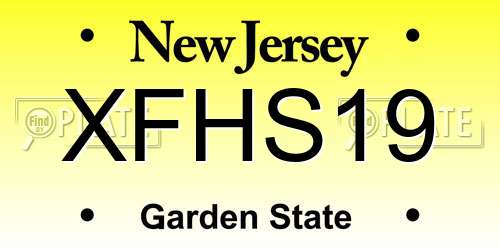 XFHS19 New Jersey License Plate