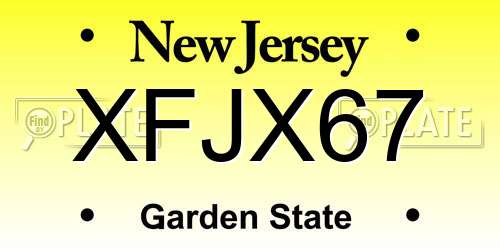 XFJX67 New Jersey License Plate