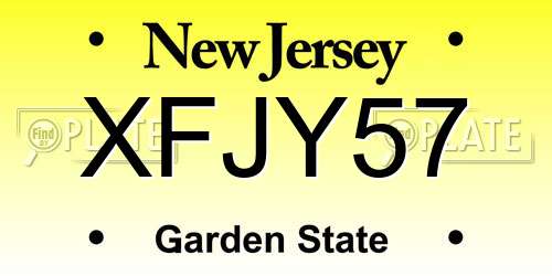 XFJY57 New Jersey License Plate