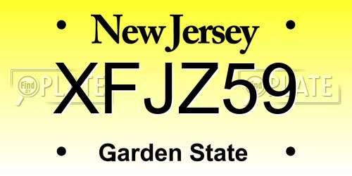 XFJZ59 New Jersey License Plate