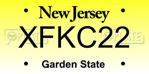 XFKC22 New Jersey License Plate