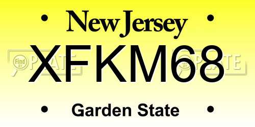 XFKM68 New Jersey License Plate