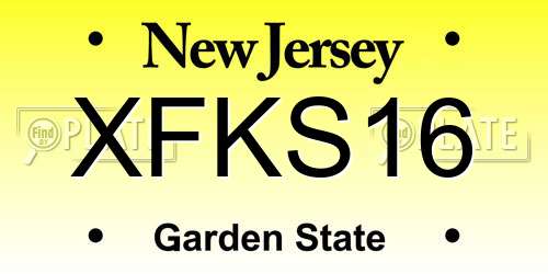 XFKS16 New Jersey License Plate
