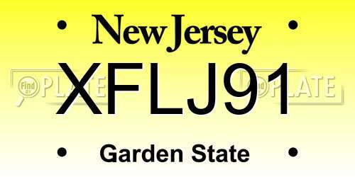 XFLJ91 New Jersey License Plate