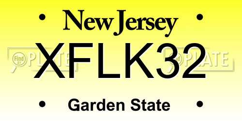 XFLK32 New Jersey License Plate