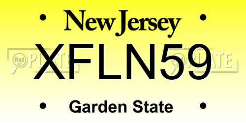 XFLN59 New Jersey License Plate