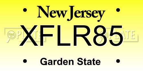 XFLR85 New Jersey License Plate