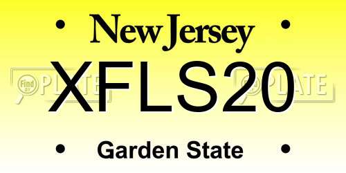 XFLS20 New Jersey License Plate