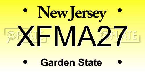 XFMA27 New Jersey License Plate