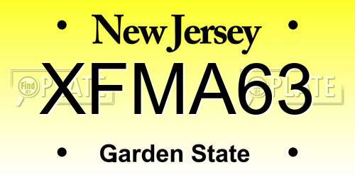 XFMA63 New Jersey License Plate