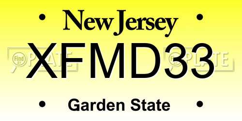 XFMD33 New Jersey License Plate