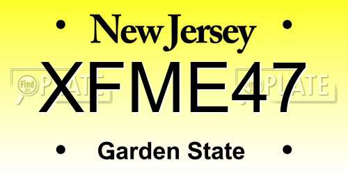 XFME47 New Jersey License Plate