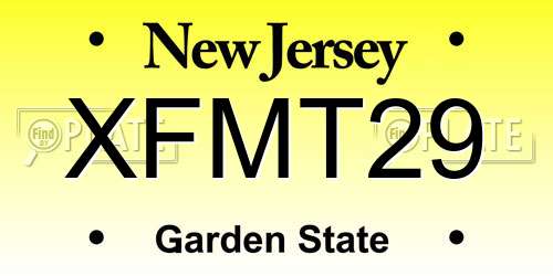 XFMT29 New Jersey License Plate