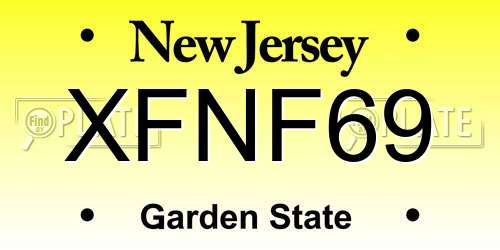 XFNF69 New Jersey License Plate