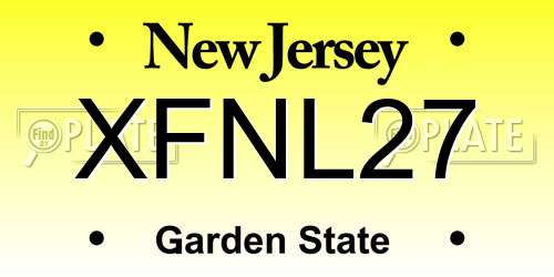 XFNL27 New Jersey License Plate