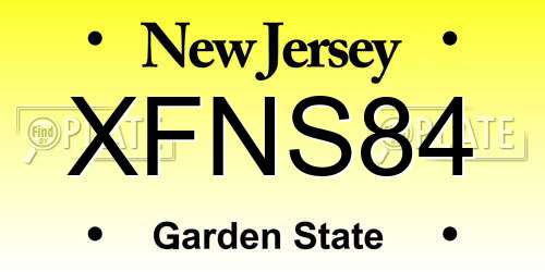 XFNS84 New Jersey License Plate