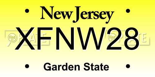 XFNW28 New Jersey License Plate