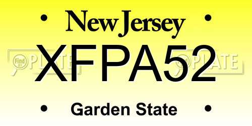 XFPA52 New Jersey License Plate