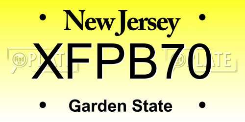 XFPB70 New Jersey License Plate