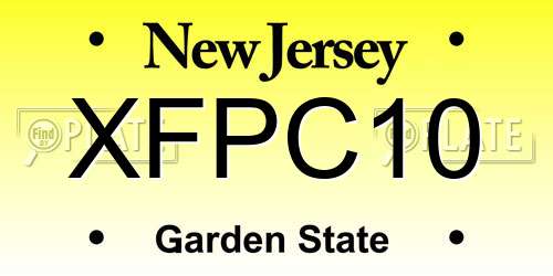 XFPC10 New Jersey License Plate