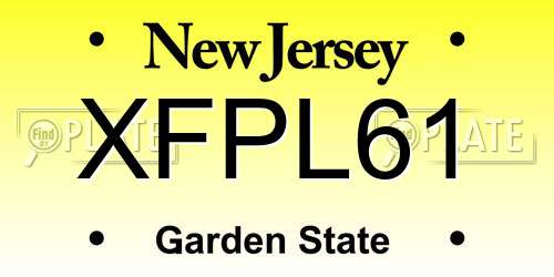 XFPL61 New Jersey License Plate