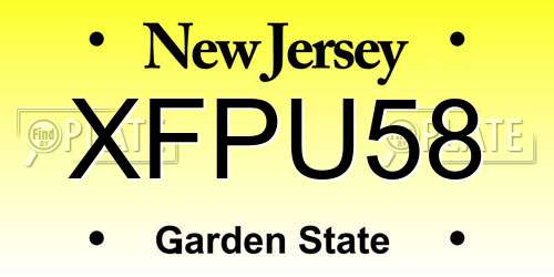 XFPU58 New Jersey License Plate