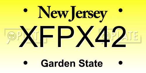 XFPX42 New Jersey License Plate