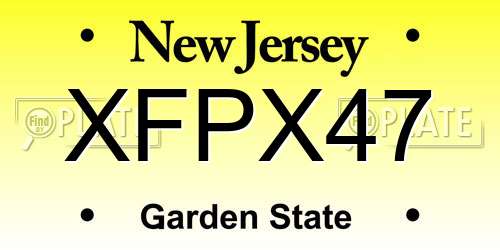 XFPX47 New Jersey License Plate