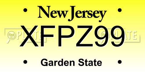 XFPZ99 New Jersey License Plate