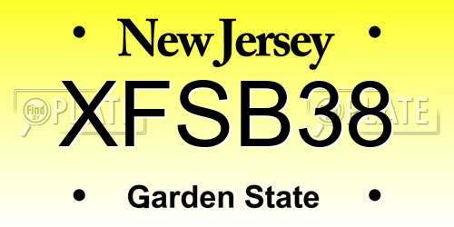 XFSB38 New Jersey License Plate