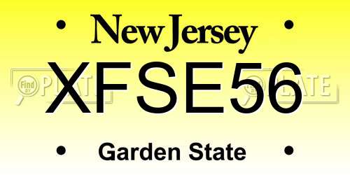 XFSE56 New Jersey License Plate