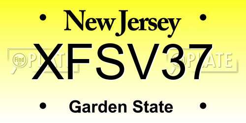 XFSV37 New Jersey License Plate