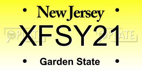 XFSY21 New Jersey License Plate