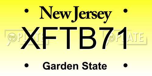 XFTB71 New Jersey License Plate