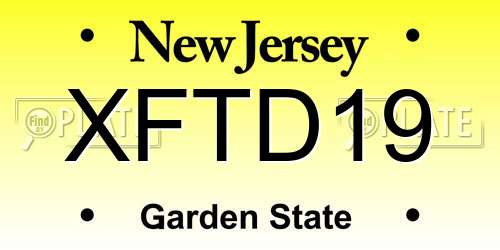XFTD19 New Jersey License Plate