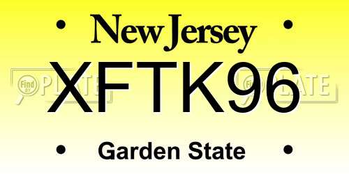 XFTK96 New Jersey License Plate