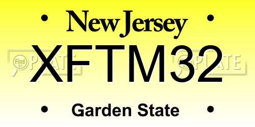 XFTM32 New Jersey License Plate