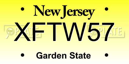 XFTW57 New Jersey License Plate