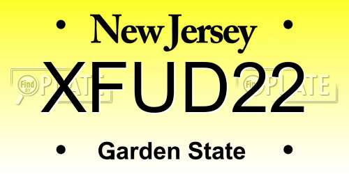 XFUD22 New Jersey License Plate