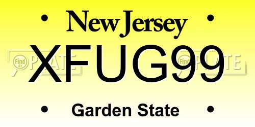XFUG99 New Jersey License Plate