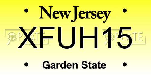 XFUH15 New Jersey License Plate