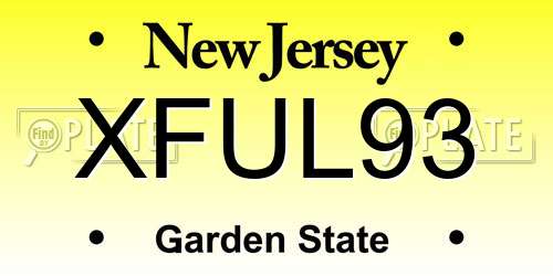 XFUL93 New Jersey License Plate