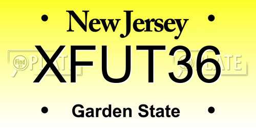 XFUT36 New Jersey License Plate
