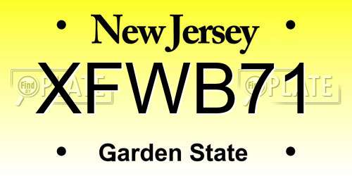 XFWB71 New Jersey License Plate