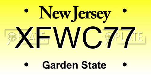 XFWC77 New Jersey License Plate
