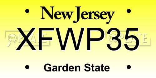 XFWP35 New Jersey License Plate