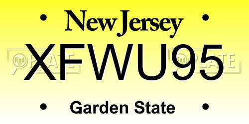 XFWU95 New Jersey License Plate
