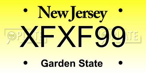 XFXF99 New Jersey License Plate
